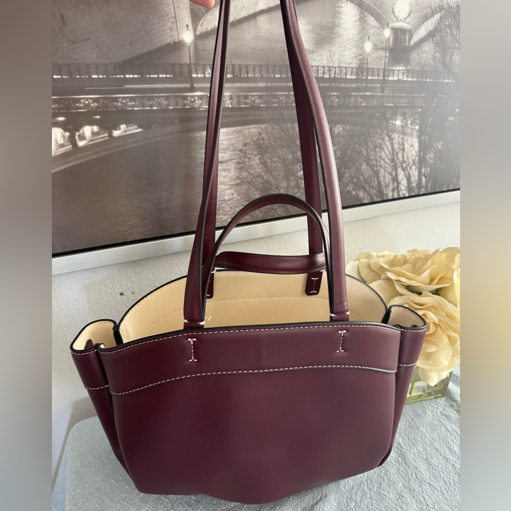 Zara Shopper Bag “viral" autumn style Tote Burgundy shoulder